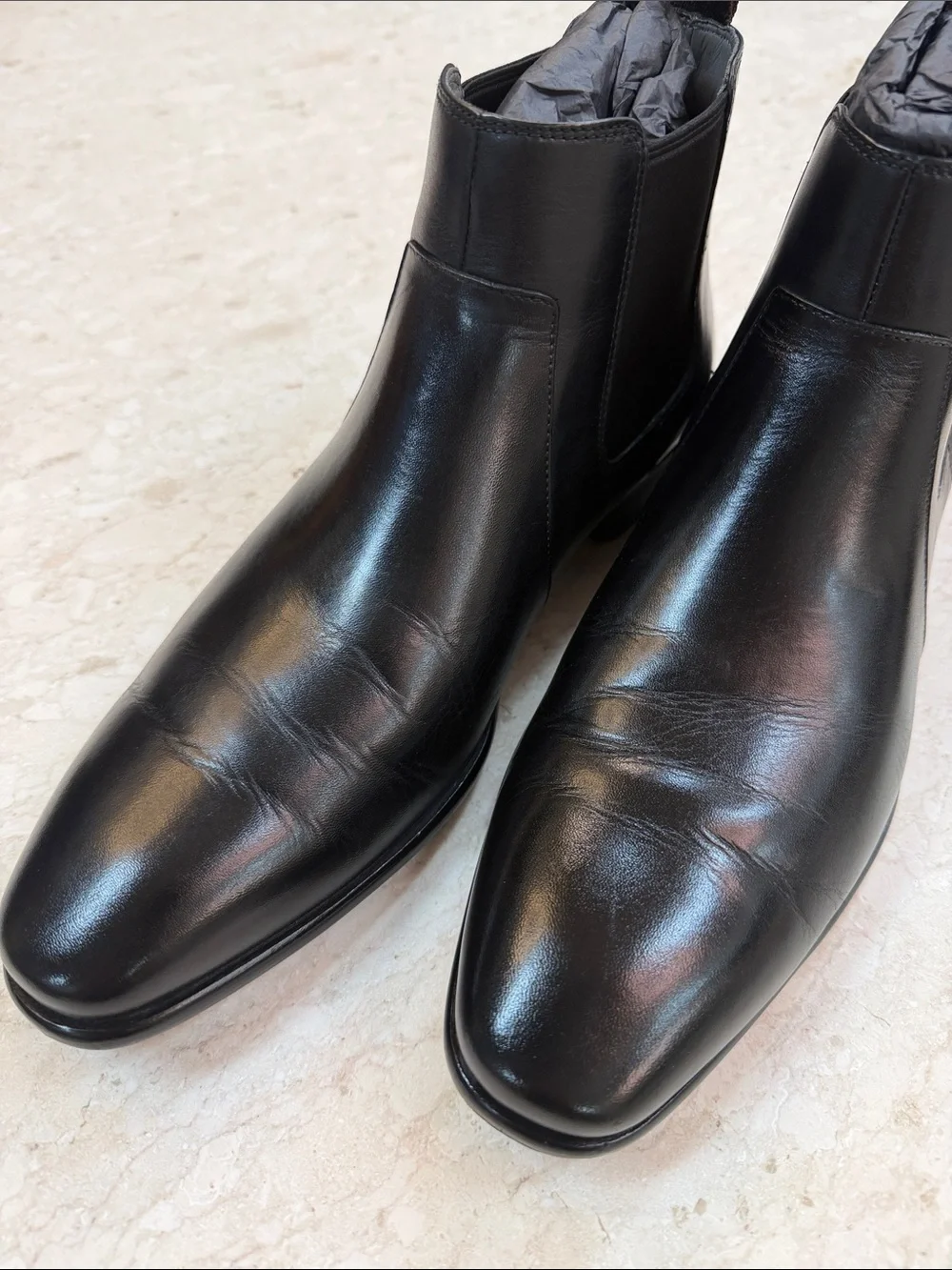 Hugo Boss Black Leather Chukka Chelsea Boots